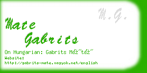 mate gabrits business card